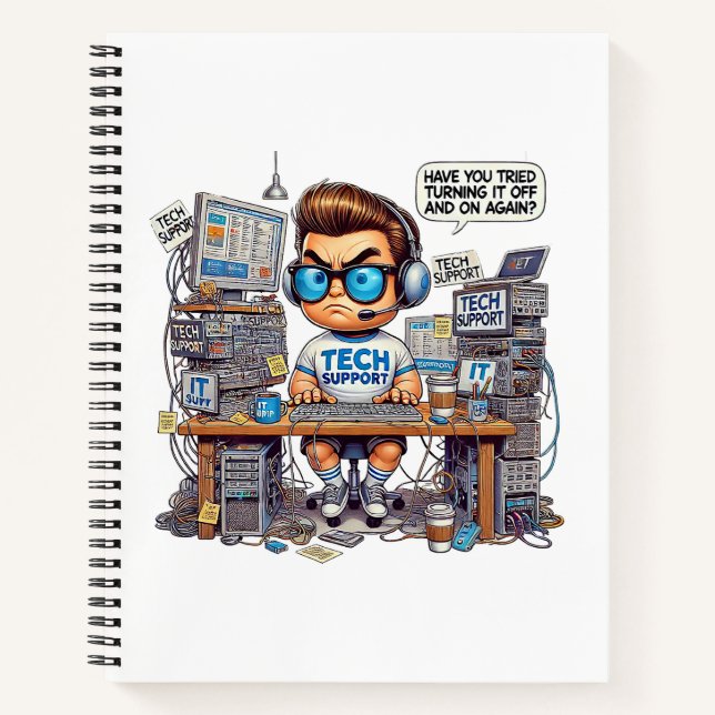 Carnet Drôle de support technique (Devant)