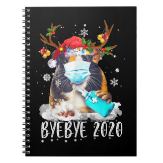Carnet Drôle Guinée Cochon Visage de Noël Masque Bye Bye