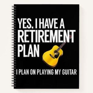 Carnet Drôle Guitare Joueur cadeau de retraite