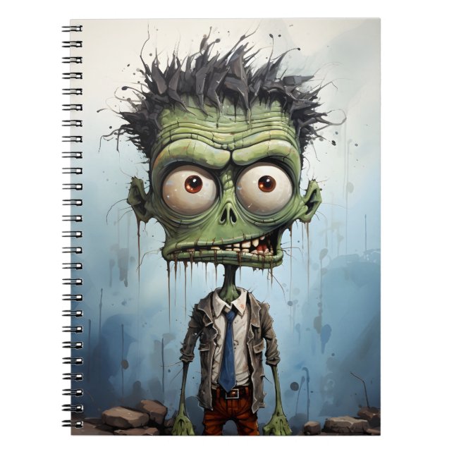 Carnet Drôle Halloween Caricature Déplaisant Zombie (Devant)