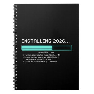 Carnet Drôle Installation Nouvel An 2026 Geek Rétro Charg