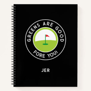 Carnet Drôle jeu de jour de golf avec monogramme progrès
