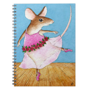 Carnet drôle mignon de souris de ballerine