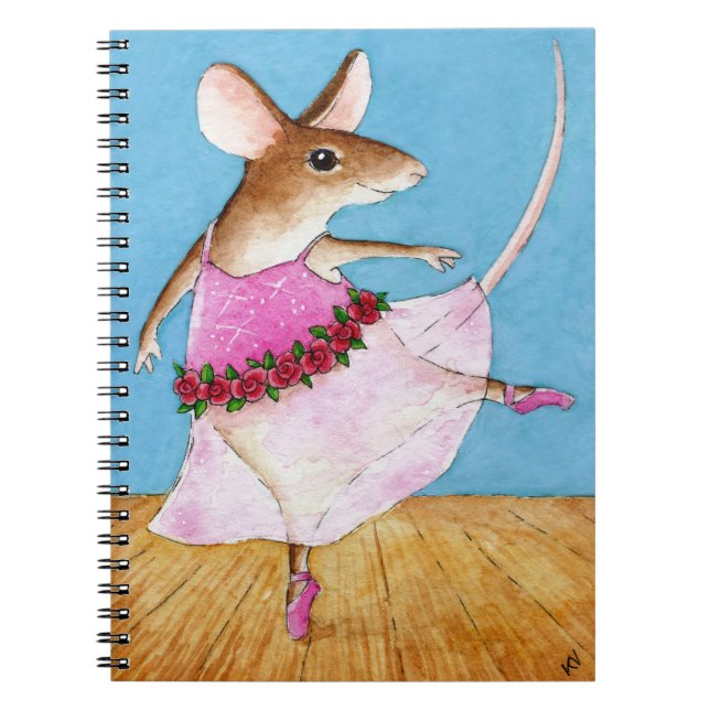 Carnet drôle mignon de souris de ballerine (Devant)