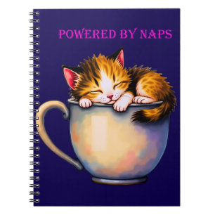 Carnet Drôle mignon "Powered by Naps" Kitten