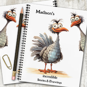Carnet Drôle Oiseaux mignons Histoire et dessins