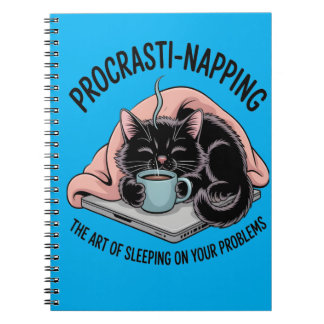 Carnet Drôle Procrastination Nap Chat