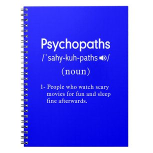 Carnet drôle psychopathes définition bleu