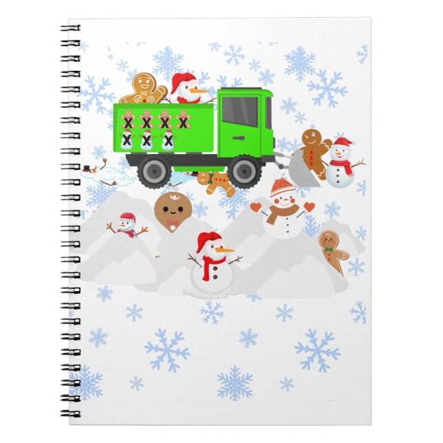 Carnet Drôle Snowploing Snowmen et Gingerbread Hommes (Devant)