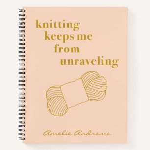 Carnet Drôle Tricot Citation Knit Humour Fer Personnalisé