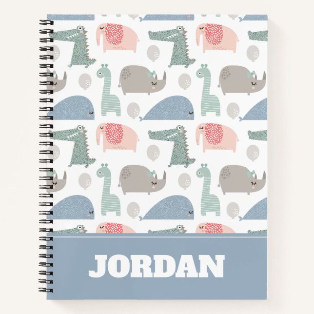 Carnet Drôle Visage mignon Doodle Motif animal (Devant)