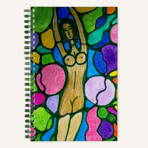 Carnet Dryade (Nymphe des Bois) Peinture Colorée Faite à