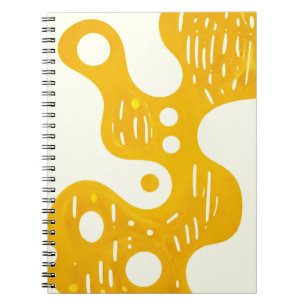 Carnet du concepteur avec l'art jaune Abstrait