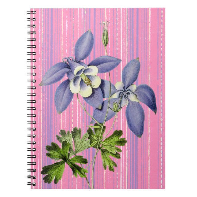 Carnet du journal de fleurs de colonnes de style v (Devant)
