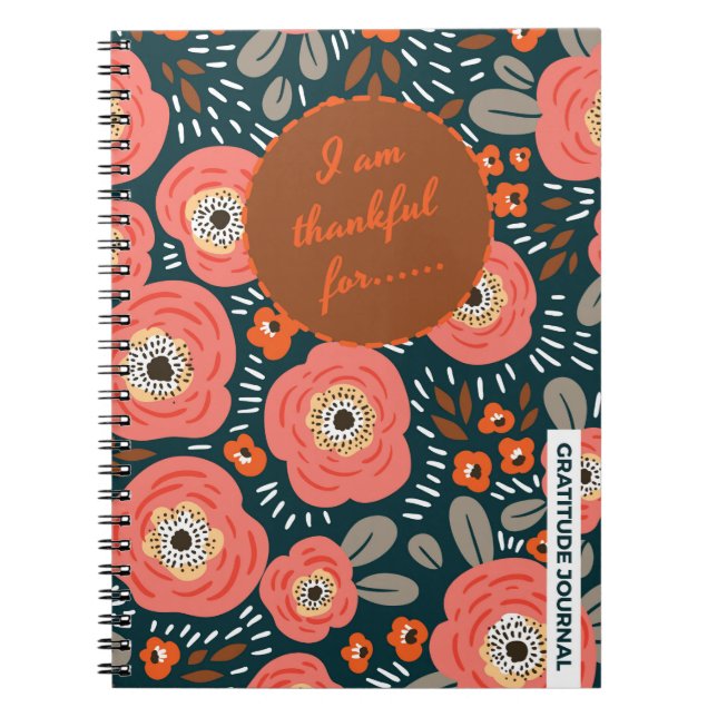 Carnet du Journal de Gratitude Florale Moderne (Devant)