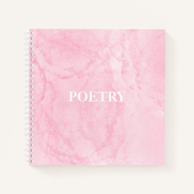 Carnet du journal de poésie en stuc rose (Devant)