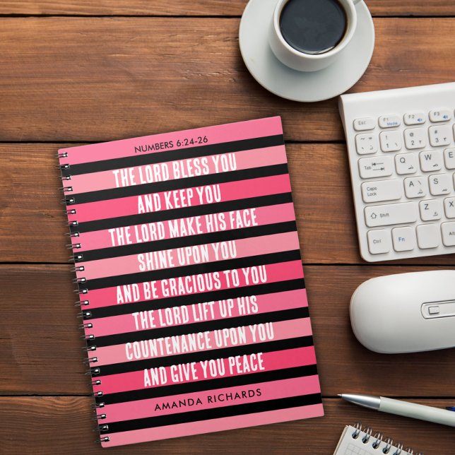 Carnet du journal de prières rayées roses (Créateur téléchargé)