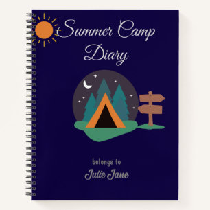 Carnet du journal des camps d'été personnalisé