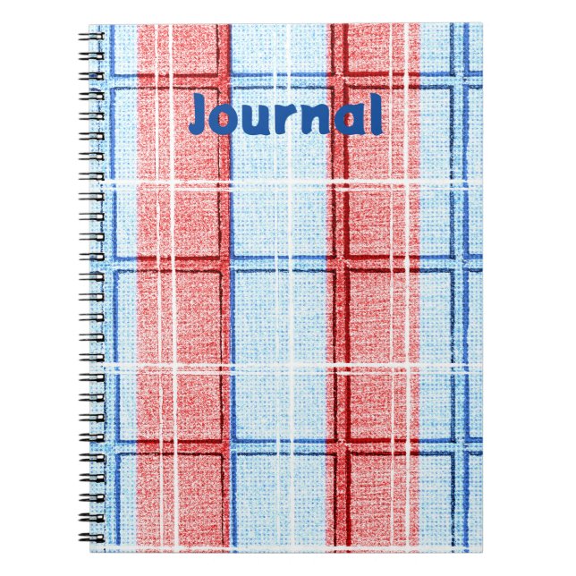 Carnet du journal Plaid rouge, blanc et bleu (Devant)