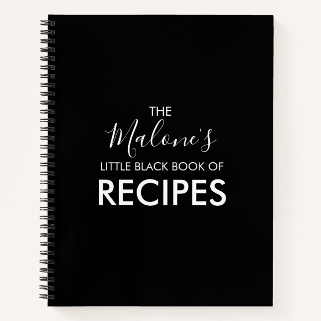 Carnet du livre noir moderne des recettes (Devant)