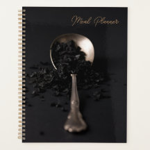 Carnet du planificateur de repas de sel noir