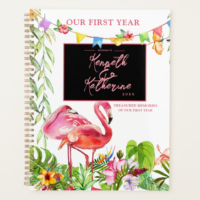 Carnet du planificateur tropical Flamant rose (Devant)