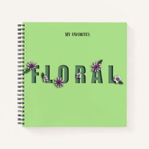 Carnet Duo floral "coupé en papier" Croquis/ligne