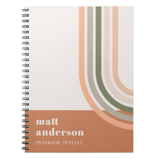 Carnet Dusky Bold Retro Rainbow Desert Chic Blush Rust (Devant)