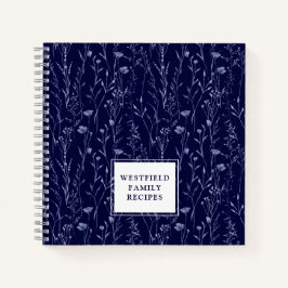 Carnet Dusty Blue Fleur sauvage Nom de famille Recette