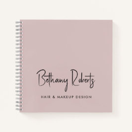 Carnet Dusty Rose moderne Signature Script Cheveux et maq