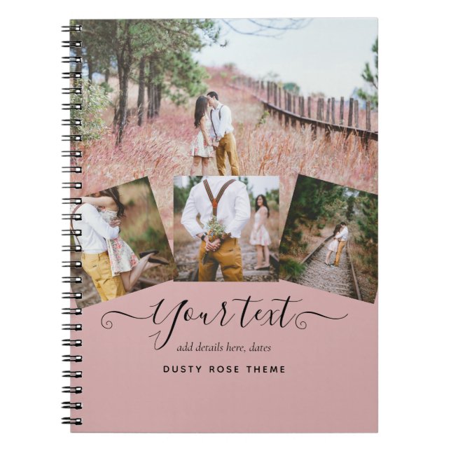 Carnet Dusty Rose rose Newlywets Mariage PHOTO Cadeau (Devant)