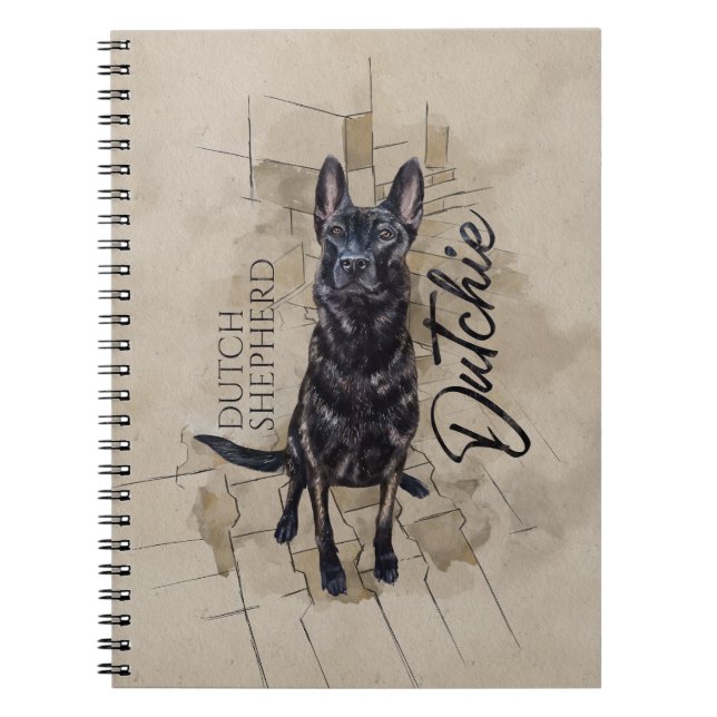 Carnet Dutch Shepherd - Illustration utchie (Devant)