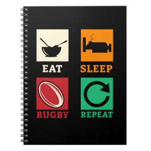 Carnet Eat Sleep Rugby Répéter le joueur de rugby Rugby e