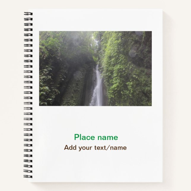 Carnet eau océan plage photo ajouter nom texte place été (Devant)