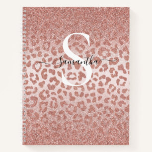 Carnet éblouissant brillant de léopard rose
