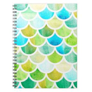 Carnet Échelles de sirène. Aquarelle écailles de poisson.