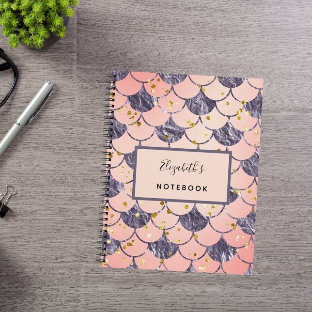 Carnet Échelles de sirène pêche rose pourpre (Créateur téléchargé)