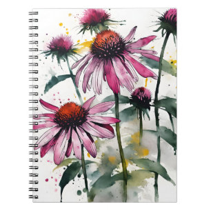 Carnet Echinacea - Fleurs aquarelle