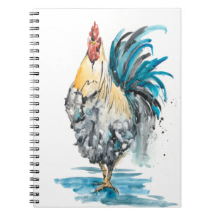 Carnet Éclaboussure de coq - portrait d'aquarelle