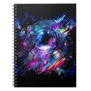 Carnet Éclaboussure de couleur astronaute spatial étoilé 