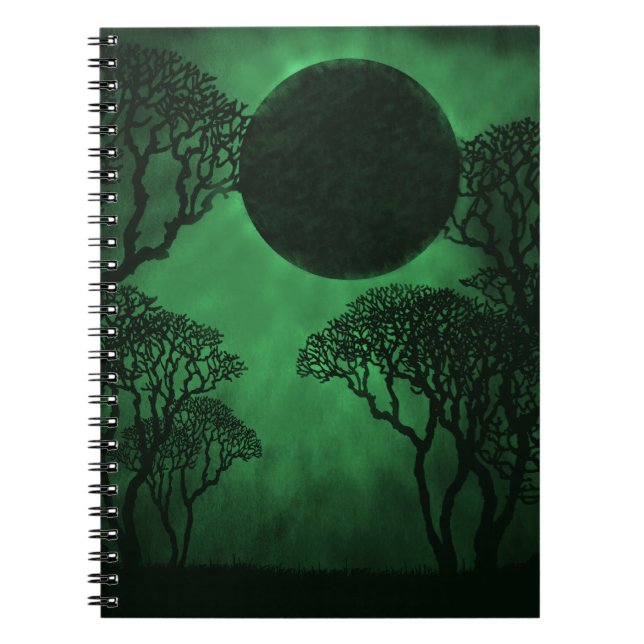 Carnet Eclipse de Forêt Sombre, Vert (Devant)
