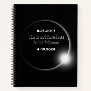 Carnet Éclipse solaire double date 2024 et 2017