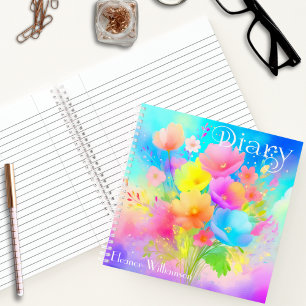 Carnet Écrire en fleurs : agenda carré personnalisable