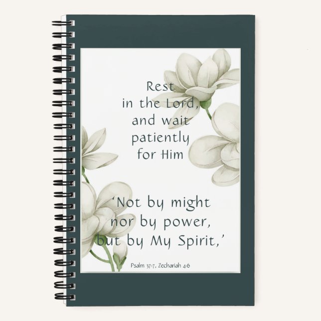 Carnet Écriture biblique Encouragement Citations Fleur bl (Recto)