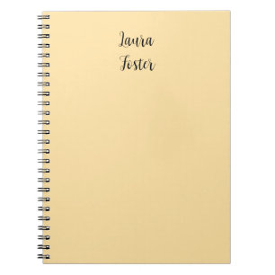 Carnet Écriture Classique Élégante Nom Couleur Beige