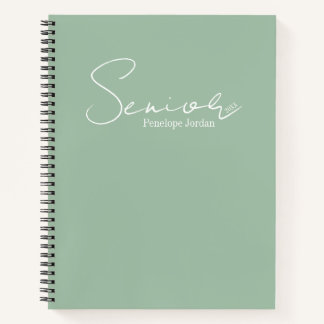 Carnet Écriture Élégante Typographie Vert Doux Année Sêni