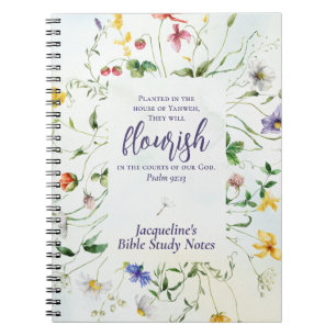 Carnet Écriture Fleur sauvage aquarelle personnalisée
