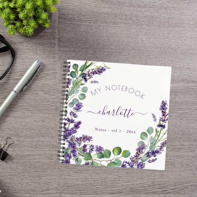 Carnet Écriture florale de violette de lavande (Créateur téléchargé)