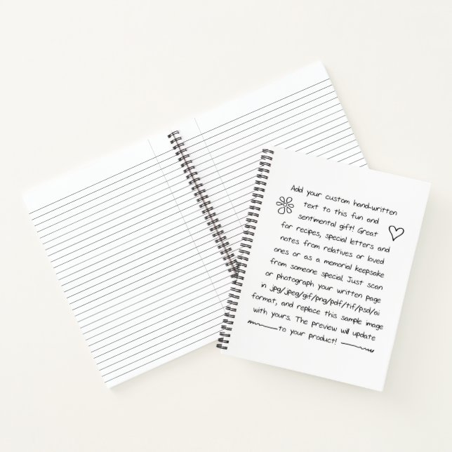 Carnet écriture personnalisée (Intérieur)