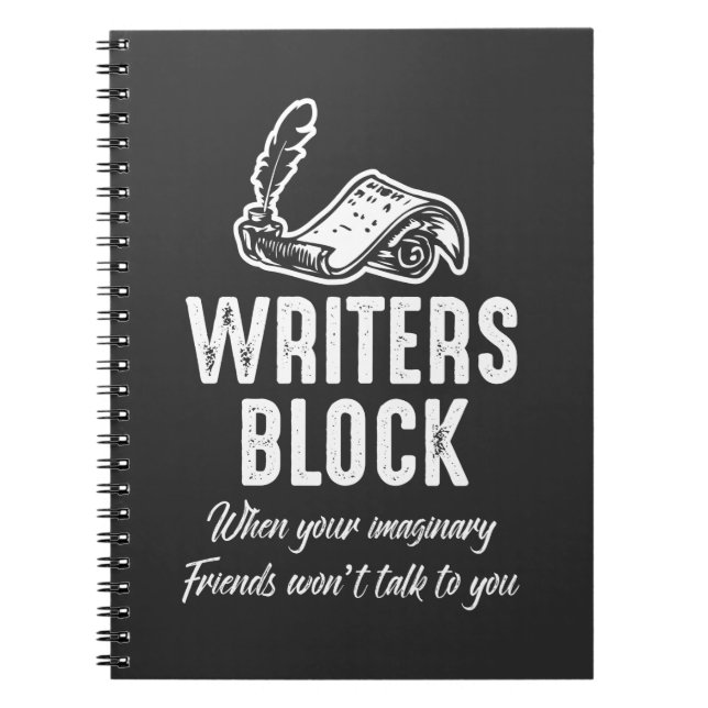Carnet Écrivains Bloquent Drôle Auteur Witty Écrivain Liv (Devant)